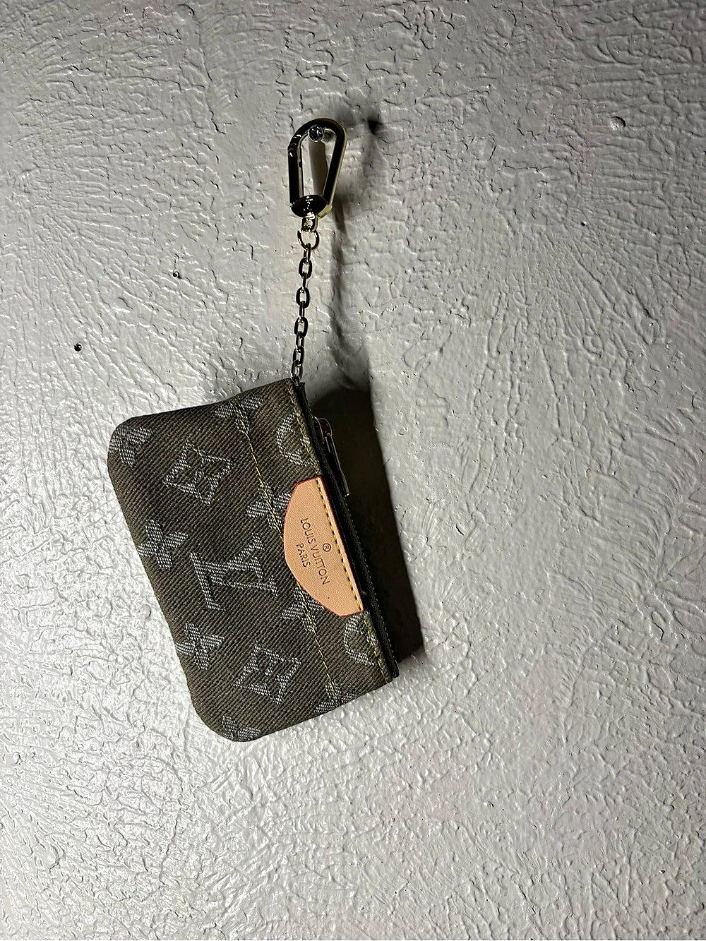Louis Vuitton Monogram Mini Lin Pochette Cles Wallet Brown & Red